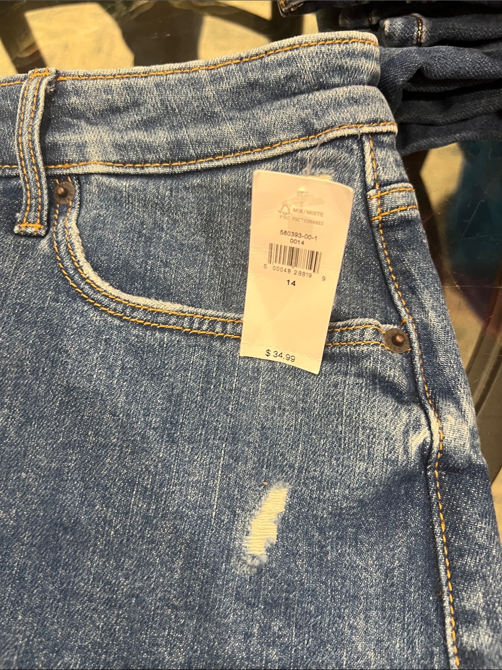 Classic Blue Denim A-Line Skirt NWT  Size 14 - Picture 5 of 5